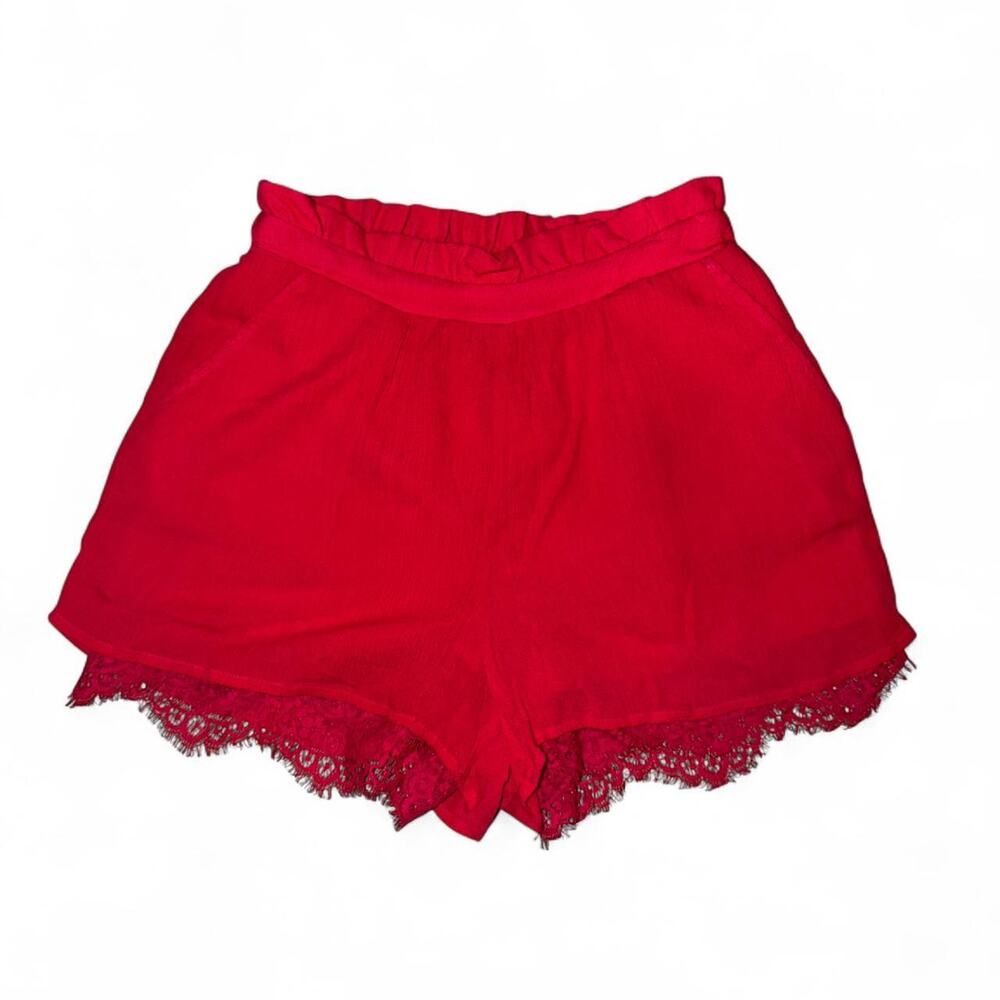 BB Dakota Red Lace High Waisted Shorts XS